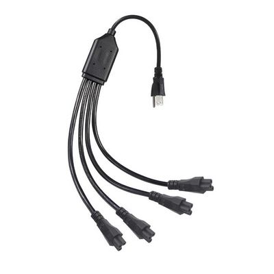Cordon répartiteur d'alimentation NEMA 5-15P vers 4 voies IEC C5 - Câble adaptateur prise américaine vers trèfle pour ordinateur portable, adaptateur, chargeur d'ordinateur portable