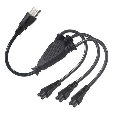 Cordon répartiteur d'alimentation NEMA 5-15P vers 4 voies IEC C5 - Câble adaptateur prise américaine vers trèfle pour ordinateur portable, adaptateur, chargeur d'ordinateur portable