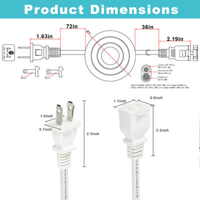Cordon d'extension de prise de courant américaine NEMA 1-15P avec interrupteur à pédale - Câble de contrôle en ligne pour lampe, lampe de bureau, usage domestique
