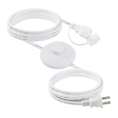 Cordon d'extension de prise de courant américaine NEMA 1-15P avec interrupteur à pédale - Câble de contrôle en ligne pour lampe, lampe de bureau, usage domestique