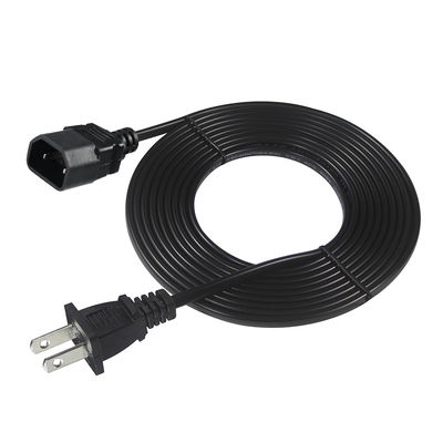 NEMA 1-15P à IEC C18 Cordon d'alimentation - câble de connexion US à deux branches pour adaptateur d'ordinateur portable, projecteur, alimentation de moniteur