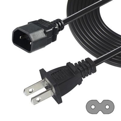NEMA 1-15P à IEC C18 Cordon d'alimentation - câble de connexion US à deux branches pour adaptateur d'ordinateur portable, projecteur, alimentation de moniteur