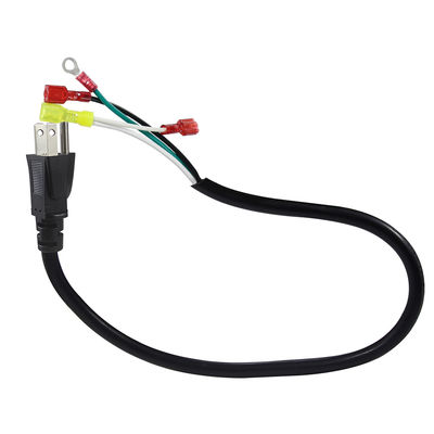 Angle droit US 3 broches de prise à l'extrémité du câble d'alimentation 14AWG