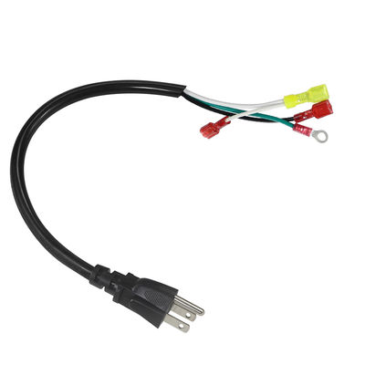 Angle droit US 3 broches de prise à l'extrémité du câble d'alimentation 14AWG