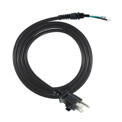 3P Open End Extension Cord, NEMA 5-15P Plug to Bare Wire, 14AWG  Power Cable with Strain Relief Cable Clip, Indoor/Outdoor Use