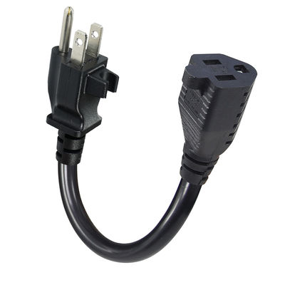 NEMA 5-15P au câble d'extension de sortie avec clip 14AWG
