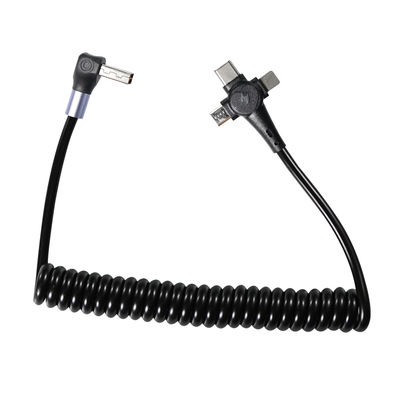 Chargement en bobine en nylon tressé USB rapide C 3.0 type C câble 3 en 1