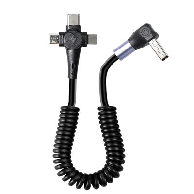 Chargement en bobine en nylon tressé USB rapide C 3.0 type C câble 3 en 1