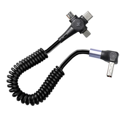 Chargement en bobine en nylon tressé USB rapide C 3.0 type C câble 3 en 1