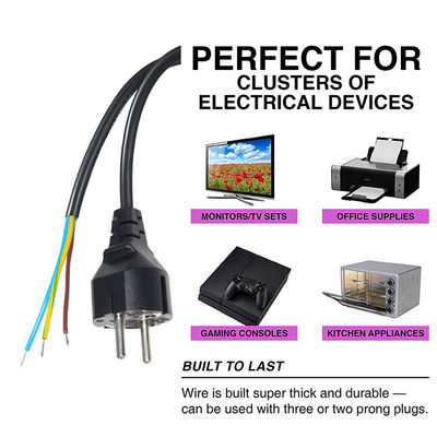 Cordon d'alimentation CA EU CEE 77 avec extrémités dénudées pour équipement industriel