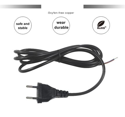 1.8M 2*0.75Mm Extension Eu 2Pin Plug Cable Supply 2 Prong Vde Open Wiring Power Cord