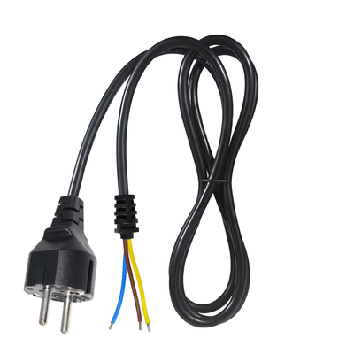 EU Plug to Tinned Stripped Wire Power Cord- 2-Pin Euro Power Cable pour le câblage AC DIY, la connexion du panneau, l'entrée de l'équipement