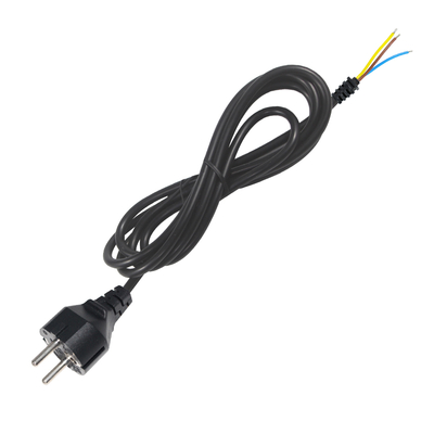 EU Plug to Tinned Stripped Wire Power Cord- 2-Pin Euro Power Cable pour le câblage AC DIY, la connexion du panneau, l'entrée de l'équipement