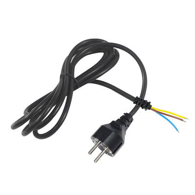 EU Plug to Tinned Stripped Wire Power Cord- 2-Pin Euro Power Cable pour le câblage AC DIY, la connexion du panneau, l'entrée de l'équipement
