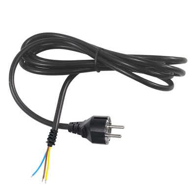 EU Plug to Tinned Stripped Wire Power Cord- 2-Pin Euro Power Cable pour le câblage AC DIY, la connexion du panneau, l'entrée de l'équipement