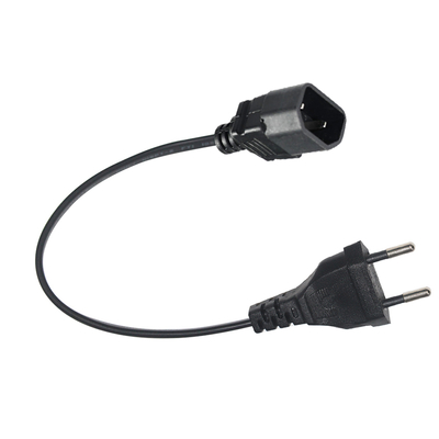 EU Plug To IEC C18 Power Cord Cable européen à courant alternatif à 2 broches pour adaptateur d'ordinateur portable, amplificateur audio, projecteur, imprimante, 250V 2,5A