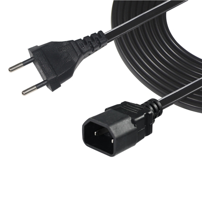 EU Plug To IEC C18 Power Cord 2-Pin European AC Cable For Laptop Adapter, Audio Amplifier, Projector, Printer, 250V 2.5A