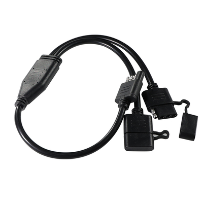 3 voies Y Splitter Trailer Armoire de câblage légère 1,2 M PVC noir