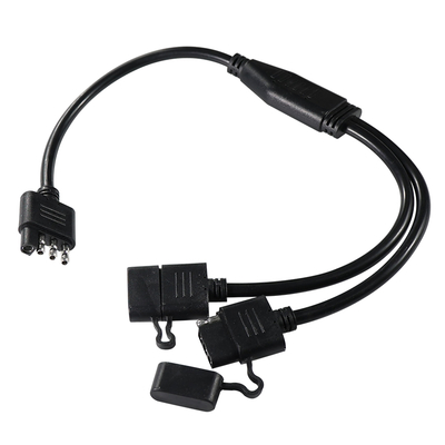 3 voies Y Splitter Trailer Armoire de câblage légère 1,2 M PVC noir