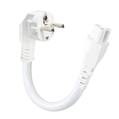 Cordon d'alimentation EU Plug vers IEC C5 - Câble AC européen à 2 broches pour adaptateur d'ordinateur portable, ordinateur portable, projecteur, connecteur trèfle 2,5A 250V