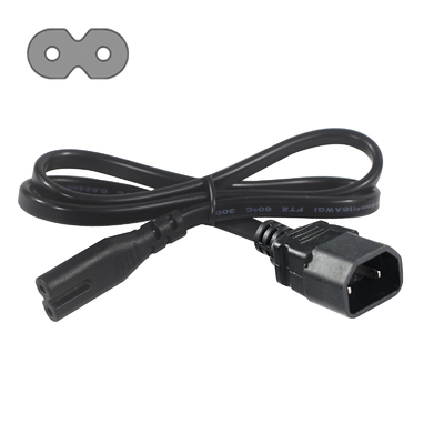 Cable d'alimentation pour petits appareils à angle droit de C7 à C18