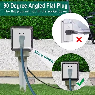 Cordon d'extension vert à angle droit NEMA 5-15P vers 5-15R - Fiche à profil bas à 90° avec capuchon anti-poussière (14AWG, 6 pieds)