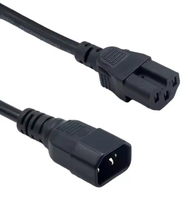 Cordon électrique C14 à C15 de la CEI, câble à haute température 250V 10A de mâle à femelle pour serveur, réseau, PDU, bouilloire