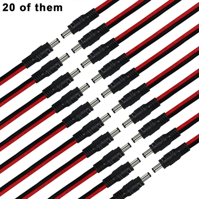 Câble d'alimentation DC mâle vers fil étamé, 5,5x2,1 mm ou 5,5x2,5 mm, cordon d'adaptateur d'alimentation 12V DC pour CCTV, LED, DIY