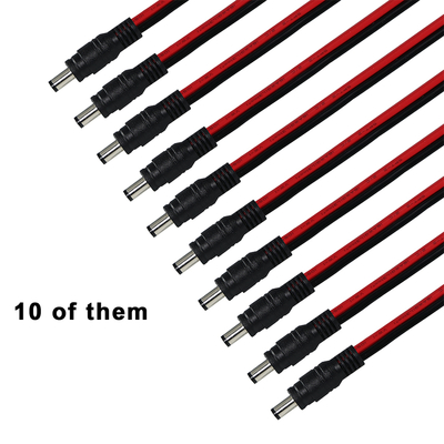 Câble d'alimentation DC mâle vers fil étamé, 5,5x2,1 mm ou 5,5x2,5 mm, cordon d'adaptateur d'alimentation 12V DC pour CCTV, LED, DIY