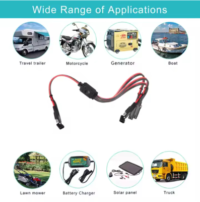 Câble répartiteur d'alimentation SAE 1 à 3 voies, Adaptateur Y SAE pour panneau solaire, chargeur de batterie, distribution d'alimentation 12V CC