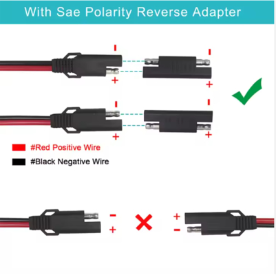 Câble répartiteur d'alimentation SAE 1 à 3 voies, Adaptateur Y SAE pour panneau solaire, chargeur de batterie, distribution d'alimentation 12V CC