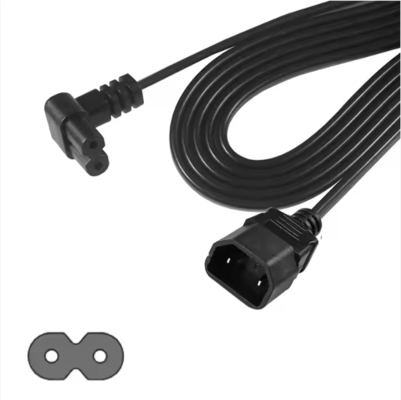 Cable d'alimentation C7 à C18 à angle droit, câble d'alimentation IEC 60320, de la femelle à la femelle, 10A 250V, VDE homologué