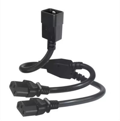 Cable de séparation d'alimentation C20 à C13 double, 250V 15A, câble d'extension IEC 60320 pour PDU/data center/serveur