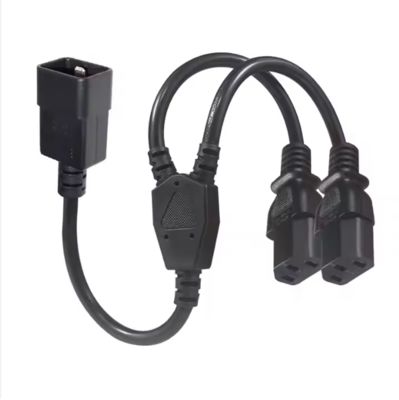 Cable de séparation électrique C20 à C13 double 250V 15A pour les centres de données