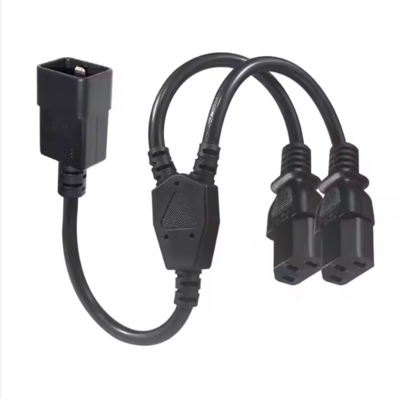 Cable de séparation d'alimentation C20 à C13 double, 250V 15A, câble d'extension IEC 60320 pour PDU/data center/serveur