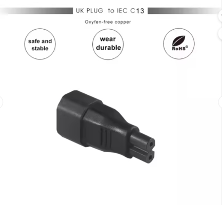Adaptateur d'alimentation IEC C14 vers C7 pour ordinateur portable, DVD, PS2