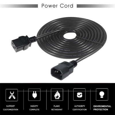 Cable d'alimentation C19 à C14 IEC 18-14AWG Veste en PVC