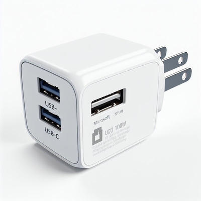 Chargeur mural GaN 100W avec double USB-C et USB-A, prise US