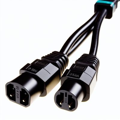 Cable de séparation électrique C20 à C13 double 250V 15A pour les centres de données