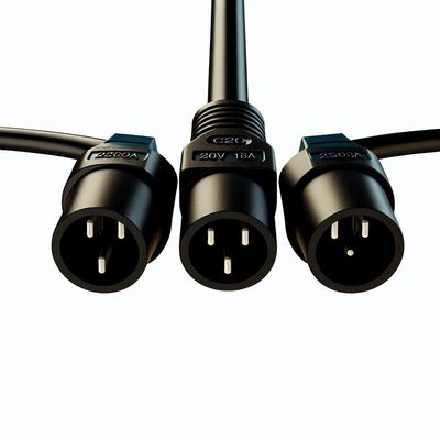 Cable de séparation électrique C20 à C13 double 250V 15A pour les centres de données