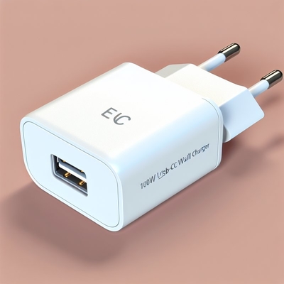 Chargeur mural USB-C 100W UE pour ordinateurs portables et appareils mobiles