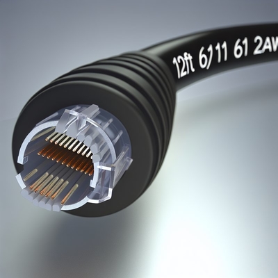 RJ11 6P4C câble téléphonique en spirale 12FT mâle à mâle 24AWG