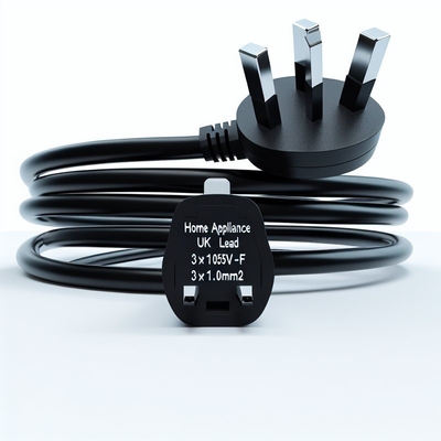 Royaume-Uni câble électrique à prise de courant 0,5 m H05VV-F 3 câble de base pour appareils électroménagers