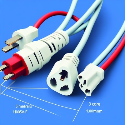 Royaume-Uni câble électrique à prise de courant 0,5 m H05VV-F 3 câble de base pour appareils électroménagers