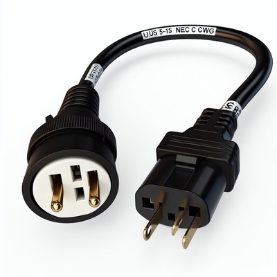 NEMA 5-15 à la CEI C15 Corde d'alimentation à courant alternatif 16AWG-18AWG pour ordinateurs