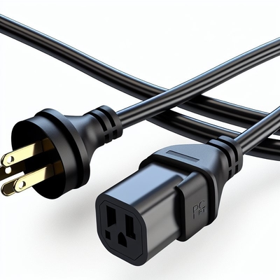 NEMA 5-15P à 5-15R Cordon d'alimentation 1FT 2FT pour l'alimentation électrique du PC