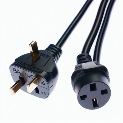 Cordon d'alimentation britannique BS1363 avec connecteur CEI C5, fusible 3A, 250V