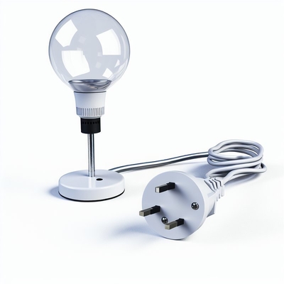Cordon d'alimentation avec prise britannique à 3 broches vers douille E27 pour lampe de sel, 6 pieds, H03VVH2-F