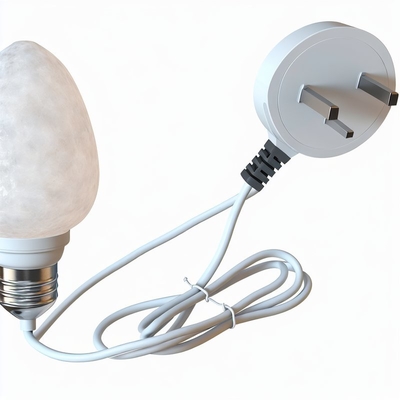 Cordon d'alimentation avec prise britannique à 3 broches vers douille E27 pour lampe de sel, 6 pieds, H03VVH2-F