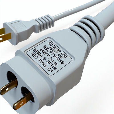 NEMA 5-15P à IEC C5 Cordon d'alimentation 14AWG 250V 16A Noir